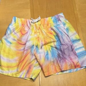 Trunks Swim and Surf Co Tie Dyed Swim Shirts Sz Large. Yellow, Blue Multi color